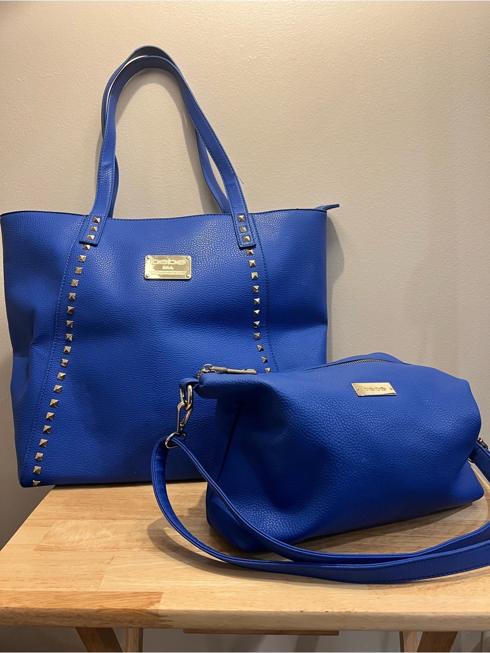 Royal Blue Bebe Tote and handbag